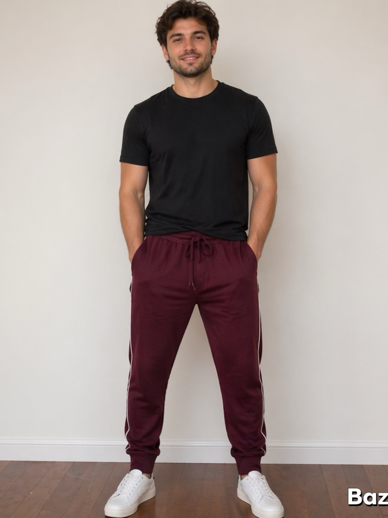 Stafford Men’s Xl Burgundy Jogger Pants Super Soft Dry Cool Athletic Lounge